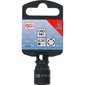 BGS 7292 Kraft-Steckschlüssel-Einsatz Sechskant | Antrieb Innenvierkant 6,3 mm (1/4") | SW 12 mm