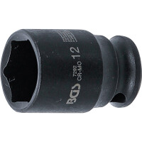 BGS 7292 Kraft-Steckschlüssel-Einsatz Sechskant | Antrieb Innenvierkant 6,3 mm (1/4") | SW 12 mm