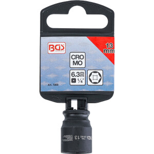BGS 7293 Kraft-Steckschlüssel-Einsatz Sechskant | Antrieb Innenvierkant 6,3 mm (1/4") | SW 13 mm