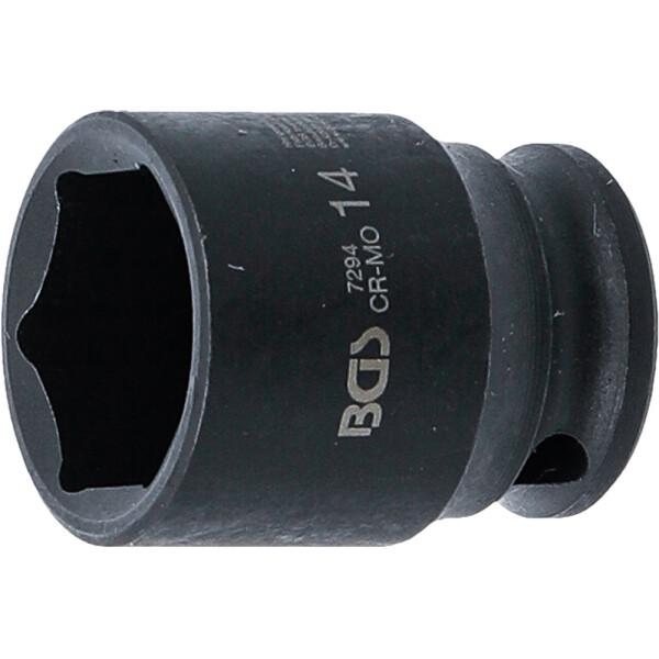 BGS 7294 Kraft-Steckschlüssel-Einsatz Sechskant | Antrieb Innenvierkant 6,3 mm (1/4") | SW 14 mm