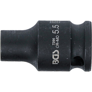 BGS 7296 Kraft-Steckschlüssel-Einsatz Sechskant | Antrieb Innenvierkant 6,3 mm (1/4") | SW 5,5 mm
