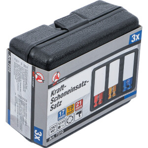 BGS Diy 7310 Kraft-Schoneinsatz-Satz | Antrieb Innenvierkant 12,5 mm (1/2") | SW 17 - 19 - 21 mm | 3-tlg.