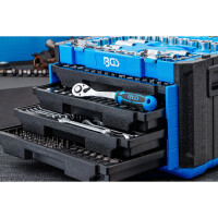 BGS 74000 Steckschlüssel-Satz Sechskant | Antrieb 6,3 mm (1/4") / 10 mm (3/8") / 12,5 mm (1/2") | Metrisch und Zollgrößen | 300-tlg.