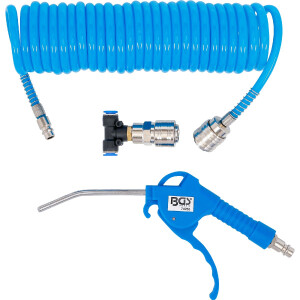 BGS 74253 Druckluft-Ausblaspistole | mit Druckluft-Spiralschlauch und T-Verbinder