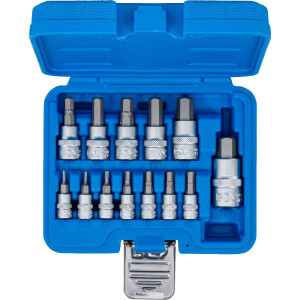 BGS 74257 Bit-Einsatz-Satz | Antrieb Innenvierkant 6,3 mm (1/4") / 10 mm (3/8") / 12,5 mm (1/2") | Innensechskant 2 - 14 mm | 13-tlg.