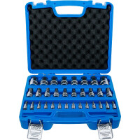 BGS 74258 Bit-Einsatz-Satz | Antrieb Innenvierkant 6,3 mm (1/4") / 10 mm (3/8") / 12,5 mm (1/2") | Innensechskant 2 - 19 mm / 1/4 - 9/16" | Metrisch und Zollgrößen | 32-tlg.