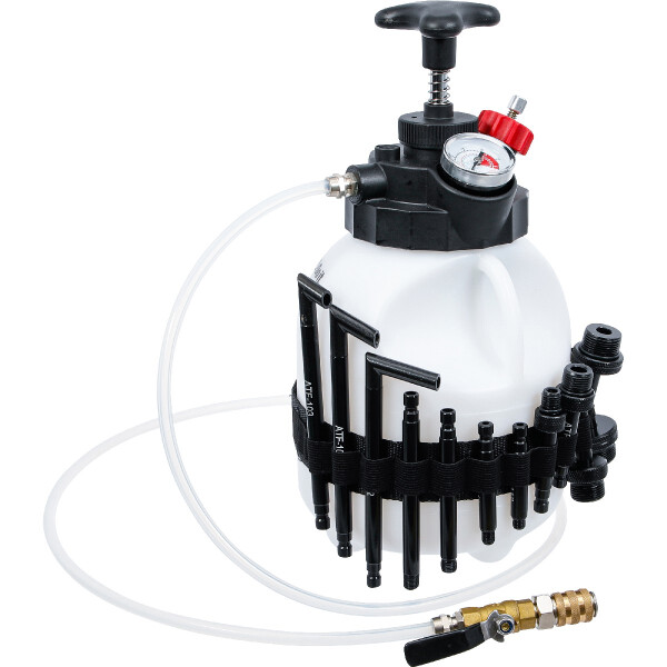 BGS Diy 74264 Getriebeöl-Befüllgerät mit Handpumpe | mit 12 Adaptern | 3 l
