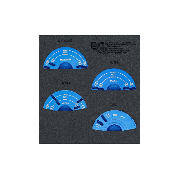 BGS 74265 Werkstattwageneinlage 1/6: Nockenwellenversteller-Einstellwerkzeug-Satz | für Mercedes-Benz M152, M157, M276, M278