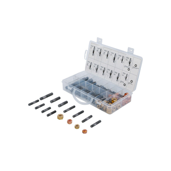 BGS 74293 Ansaug- / Auspuffkrümmer-Stehbolzen- und Muttern-Sortiment | 100-tlg.
