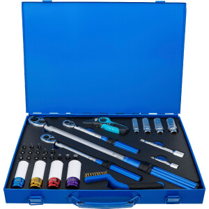 BGS 74305 Drehmomentschlüssel-Satz | Abtrieb Außenvierkant 6,3 mm (1/4"), 10 mm (3/8"), 12,5 mm (1/2") | 31-tlg.