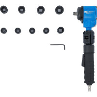 BGS 74348 Druckluft-Schlagschrauber | abgewinkelt & Kraft-Steckschlüssel-Satz | 12,5 mm (1/2") | 650 Nm | 10-tlg.