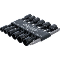 BGS 74423 Steckschlüssel-Einsatz-Satz Sechskant | Antrieb Außensechskant 6,3 mm (1/4") | für Bohrmaschinen | SW 1/4 - 1/2", 6 - 13 mm | 14-tlg.