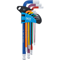 BGS 74452 Winkelschlüssel-Satz | Multicolour | Innensechskant, Innensechskant mit Kugelkopf 1,5 - 10 mm | 9-tlg.