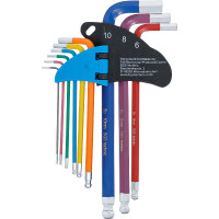 BGS 74452 Winkelschlüssel-Satz | Multicolour | Innensechskant, Innensechskant mit Kugelkopf 1,5 - 10 mm | 9-tlg.