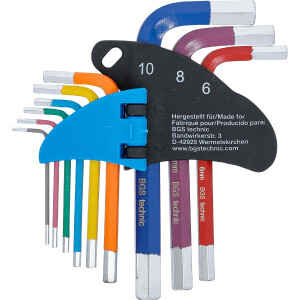 BGS 74454 Winkelschlüssel-Satz | Multicolour | kurz | Innensechskant 1,5 - 10 mm | 9-tlg.