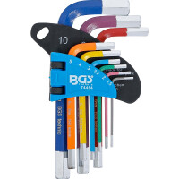 BGS 74454 Winkelschlüssel-Satz | Multicolour | kurz | Innensechskant 1,5 - 10 mm | 9-tlg.