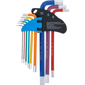 BGS 74455 Winkelschlüssel-Satz | Multicolour | Innensechskant 1,5 - 10 mm | 9-tlg.