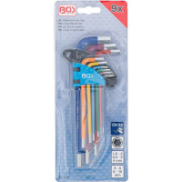 BGS 74455 Winkelschlüssel-Satz | Multicolour | Innensechskant 1,5 - 10 mm | 9-tlg.