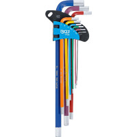 BGS 74456 Winkelschlüssel-Satz | Multicolour | extra lang | Innensechskant 1,5 - 10 mm | 9-tlg.