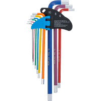 BGS 74456 Winkelschlüssel-Satz | Multicolour | extra lang | Innensechskant 1,5 - 10 mm | 9-tlg.