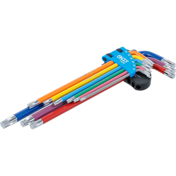 BGS 74459 Winkelschlüssel-Satz | Multicolour | extra lang | T-Profil (für Torx) T10 - T50 | 9-tlg.