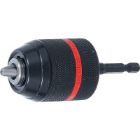 BGS 74469 Schnellspannbohrfutter | Metallausführung | Antrieb Außensechskant 6,3 mm (1/4") x 20 UNF | 0,8 - 10 mm