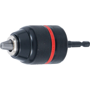 BGS 74470 Schnellspannbohrfutter | Metallausführung | Antrieb Außensechskant 6,3 mm (1/4") x 20 UNF | 1,5 - 13 mm