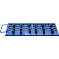 BGS 74484 Magnet-Stecktafel | mit Außenvierkant | für 36 Steckschlüssel-Einsätze | Antrieb 6,3 mm (1/4"), 10 mm (3/8"), 12,5 mm (1/2")