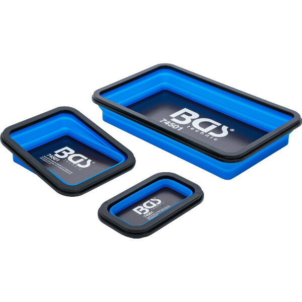 BGS 74501 Magnet-Haftschalen-Satz | Silikon | faltbar | 3-tlg.