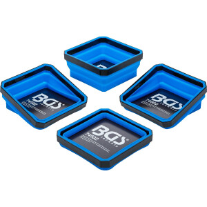 BGS 74502 Magnet-Haftschalen-Satz | Silikon | faltbar | 115 x 115 x 50 mm | 4-tlg.