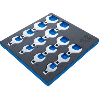 BGS 74563 Werkstattwageneinlage 2/3: Hahnenfußschlüssel-Satz | Antrieb Innenvierkant 12,5 mm (1/2") | 14-tlg.