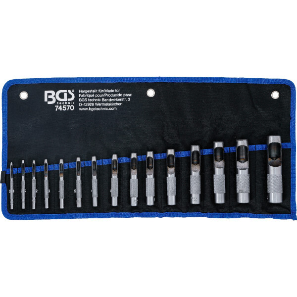 BGS 74570 Locheisen-Satz | 2 - 22 mm | 15-tlg.