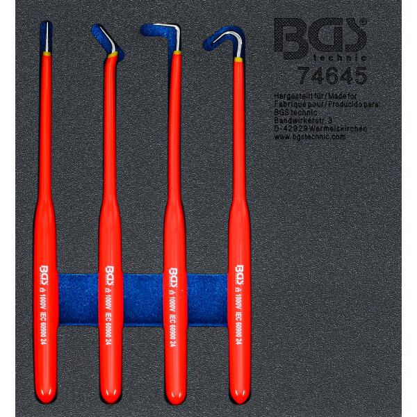 BGS 74645 Werkstattwageneinlage 1/6: Haken-Satz | isoliert | 180 mm | 4-tlg.
