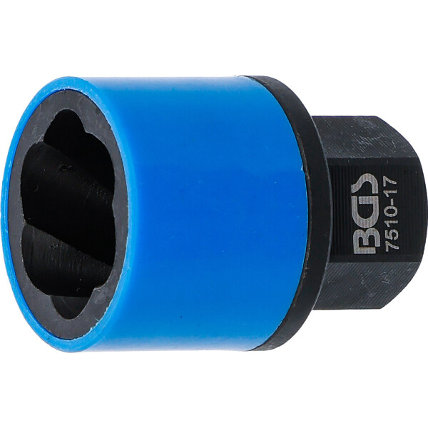 BGS 7510-17 Spiral-Profil-Steckschlüssel-Einsatz / Schraubenausdreher | Antrieb Außensechskant 17 mm | SW 17 mm
