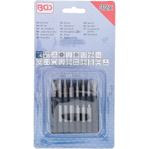 BGS 762 Bit-Satz | lang | Antrieb Außensechskant 6,3 mm (1/4") | verschiedene Profile | 32-tlg.