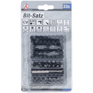 BGS Diy 763 Bit-Satz | kurz | Antrieb Außensechskant 6,3 mm (1/4") | verschiedene Profile | 33-tlg.
