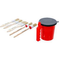 BGS Diy 76500 Flach- / Ring-Pinsel-Satz | mit Farbbecher | 6-tlg.