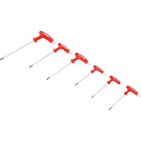 BGS Diy 7830 Schraubendreher-Satz mit T-Griff und seitlicher Klinge | T-Profil (für Torx) mit Bohrung T10 - T40 | 6-tlg.