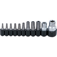 BGS 786 Bit-Satz | Antrieb Außensechskant 6,3 mm (1/4") / 10 mm (3/8") | T-Profil (für Torx) mit Bohrung | 11-tlg.