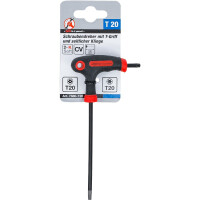 BGS Diy 7880-T20 Schraubendreher mit T-Griff und seitlicher Klinge | T-Profil (für Torx) mit/ohne Bohrung T20