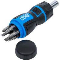 BGS 7898 Mini-Schraubendreher-Bit-Satz | mit Ratschen-Drehgriff, umschaltbar | 7-tlg.