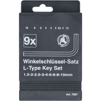BGS Diy 7957 Winkelschlüssel-Satz | Innensechskant 1,5 - 10 mm | 9-tlg.