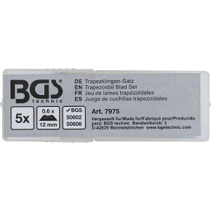 BGS 7975 Trapezklingen-Satz | 0,6 x 12 mm | 5-tlg.