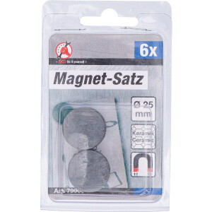 BGS Diy 79905 Magnet-Satz | Keramik | Ø 25 mm | 6-tlg.