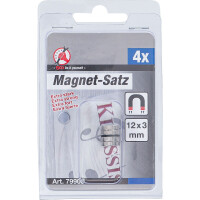 BGS Diy 79909 Magnet-Satz | extra stark | Ø 12 mm | 4-tlg.