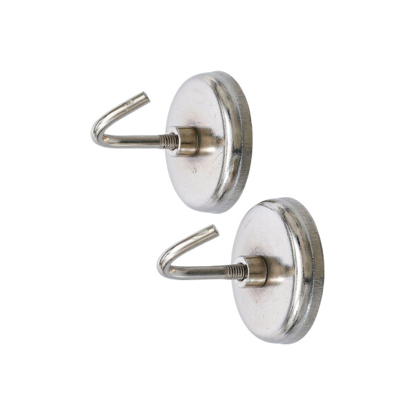BGS Diy 79913 Magnet-Haken | rund | Ø 34 mm | 2-tlg. | 3,5 kg