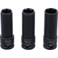BGS 80003 Kraft-Spezial-Steckschlüssel-Einsatz-Satz | Antrieb Innenvierkant 12,5 mm (1/2") | SW 17 / 19 / 21 mm | 3-tlg.
