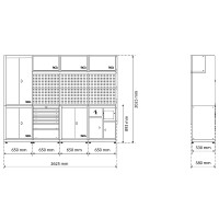 BGS 80120 Schrankwand-System | Kombi | Holz | 4 Module