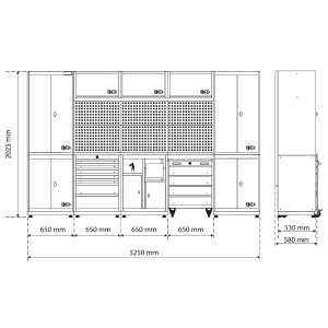 BGS 80140 Schrankwand-System | Flex | Holz | 5 Module
