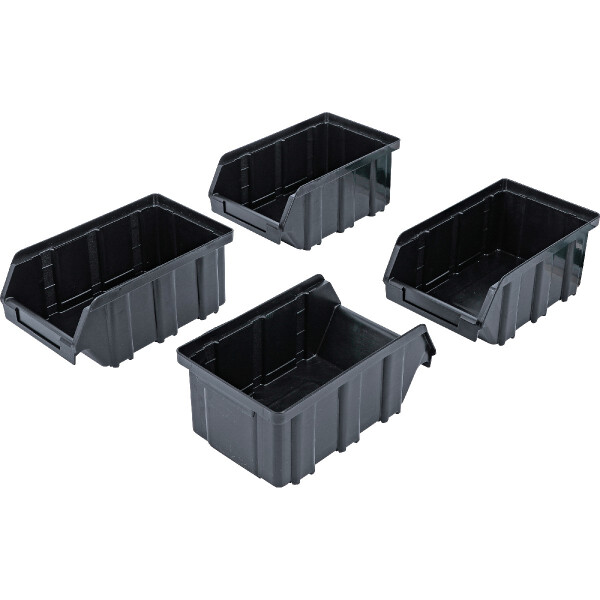 BGS 80195 Lagersichtbox-Satz | mit Hängeschiene | für Schrankwand-System | 4-tlg.